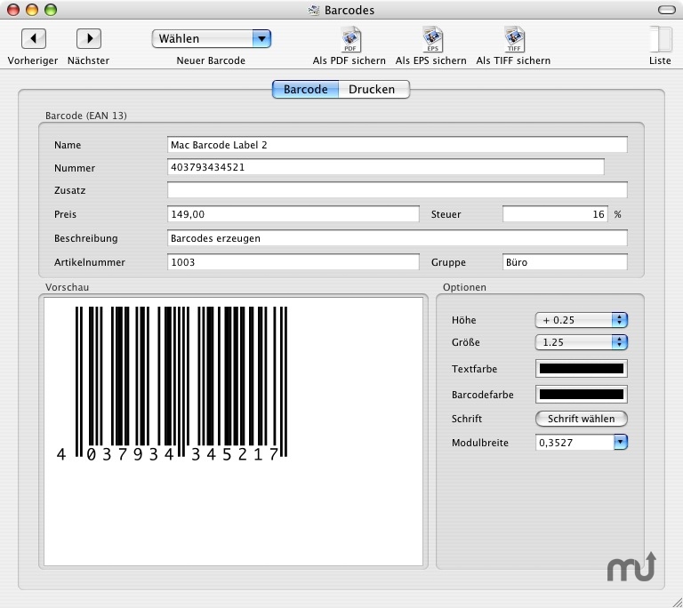barcode producer app